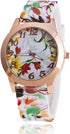 CdyBox Women Ladies Girls Floral Dial Silicone Band Analog Watches Rose Gold Tone Numbers (5 Pack)...