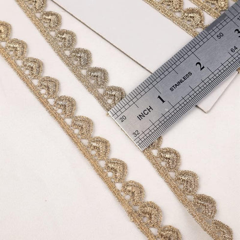 Gold Lace Trim Gold Embroidery Lace Ribbon Trim for Sewing, Metallic Lace for Crafts (0.5 Inch*4.8 Yards)...