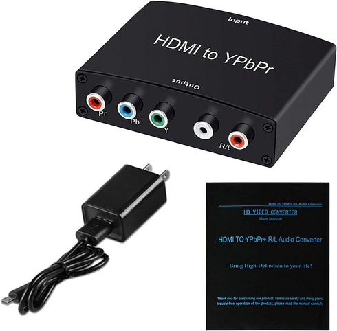 HDMI to Component Converter, avedio links HDMI to 1080P YPbPr 5RCA RGB + R/L Video Audio Adapter, Support Apple TV, PS5, Roku, Xbox, Fire Stick, D...
