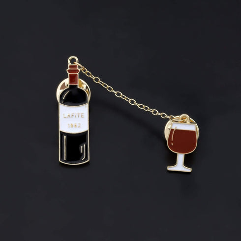 HOLLP Red Wine Coffee Beer Pin Personalized Wine Pendant Badge Wine Cheers Gift for Lover Girlfriend...