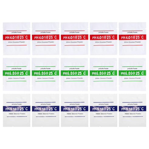 Nynelly 15 Pack pH Meter Buffer Solution Powder pH 6.86, 4.01, 9.18 for Precise Calibrate pH Meter, pH Calibration Powder Solution, pH Tester Cali...