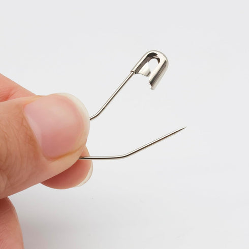 vrupin 100pcs Stainless Steel Curved Safety Pins for Quilting, Safety Pins Bulk Metal Silver Sewing Pins Clothing Clips Tool Decorative Safety pin...
