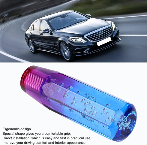 Shift Knob Head, Universal Acrylic Gear Shift Crystal Bubble Car Shifter Manual Car Gear Shift Knob Head Shifter Lever with 2 Mounting Adapters fo...