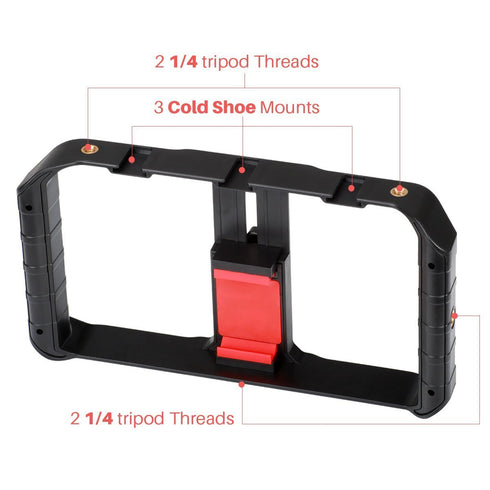 Ulanzi U Rig Pro Video Rig for iPhone, Phone Stabilizer Rig w Triple Cold Shoe Mount,Phone Tripod Mount for iPhone 16 15 14 13 12 11 Pro Max XS Ma...