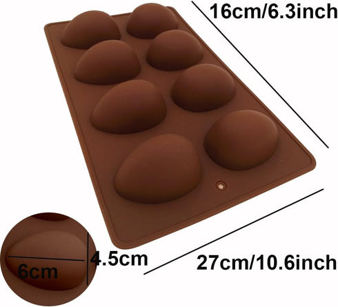 EchoDone Egg Shape Soap Mold Non Stick Silicone Half Egg Mold for Soap Making, Truffles Chocolate, Candy, Jelly, Desserts, Ice Tray Backing Set Ca...