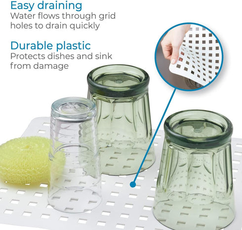 iDesign InterDesign Euro Kitchen Protector Regular, White, Sink Mat...