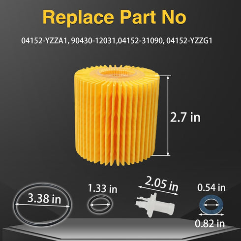 4 sets Engine oil filters Compatible with Toyota, Camry, Highlander, Rav4, Sienna, Tacoma, Lexus and other models Replace#?04152YZZA1?04152-YZZG1?...