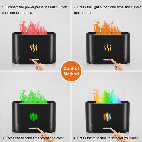 7-Color Diffuser Colorful Flame Diffuser Mist Humidifier Aromatherapy Diffuser with Waterless Auto-Off Protection for Spa Home Yoga Office...