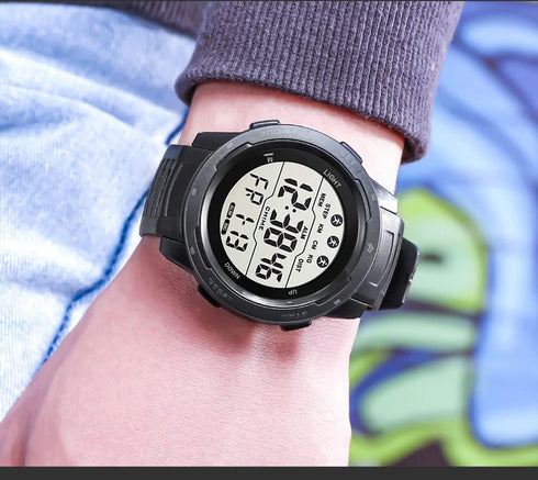 Men's Outdoor Sports Watch Large Dial Easy-to-Read Digital Watch Multi-Functions LED Alarm Stopwatch Waterproof Wrist Watch for Men Black...