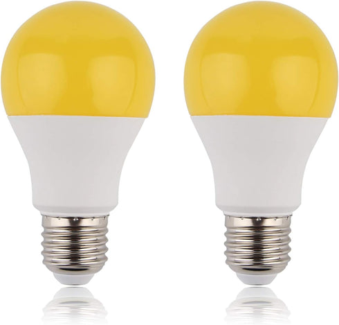 GREENIC 60 Watt Yellow Light Bulbs 2-Pack 120V E26 Base Led bulb A19 800Lm 2200k Porch Light for Outdoor Indoor Bedroom Yard...