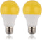 GREENIC 60 Watt Yellow Light Bulbs 2-Pack 120V E26 Base Led bulb A19 800Lm 2200k Porch Light for Outdoor Indoor Bedroom Yard...
