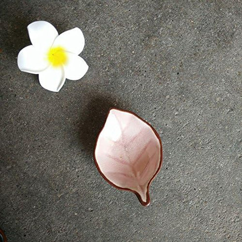 Colorful Leaf Shape Design Multipurpose Porcelain Side Dish Bowl Seasoning Dishes Soy Dipping Sauce Dishes(Set of 6)-Small...