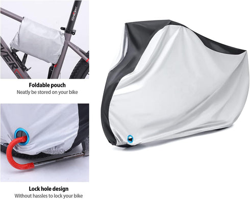 Bike Cover, Waterproof Outdoor Bicycle Cover with Lock Hole for Mountain Road Bikes XL...
