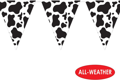 Cow Print Pennant Banner Party Accessory (1 count) (1/Pkg)...