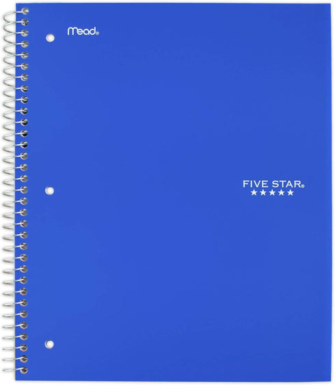 Five Star Wirebound Notebook, 1-Subject, 100-Count, Wide Rule, Royal Blue (72023)...