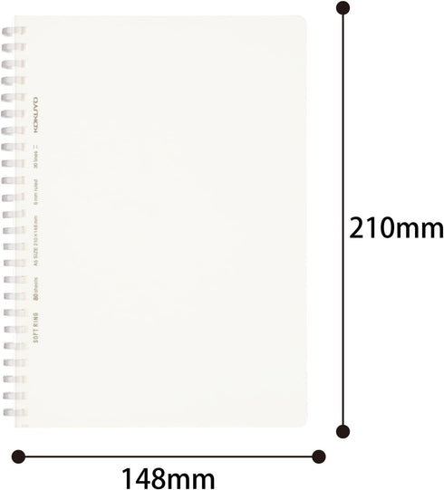 KOKUYO D Shaped Soft Ring Notebook, 6mm ruled, 30 Lines, 80 Sheets, A5, Transparent, Japan Import (SU-SV538B-T)...