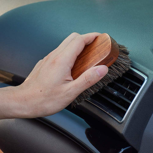 Jscarlife Polishing Shoe Shine Horsehair Deep Cleaning Brush - 100% Soft Genuine Horse Hair Bristles,Cleaning Leather Shoes Boots Or Other More Le...