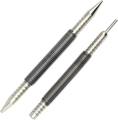 2-Piece Dual Head Nail Setter and Hinge Pin Punch Set, Hammerless 1/32?& 1/16?Spring Nail Set, 5000 PSI Striking Force Door Pin Removal Tool...