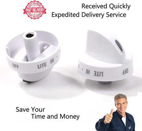 Reyhoar Range Surface Burner Knob Replacement Part 316442512 Compatible with Frigidaire & Kenmore & Sears Range Oven - Replaces PS2332410, AP4327159, FRG316442512, 1 Pcs, White