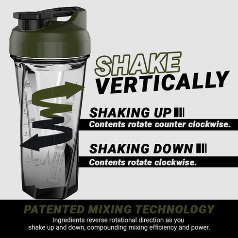 HELIMIX 2.0 Vortex Blender Shaker Bottle Holds upto 28oz | No Blending Ball or Whisk | USA Made | Portable Pre Workout Whey Protein Drink Shaker C...
