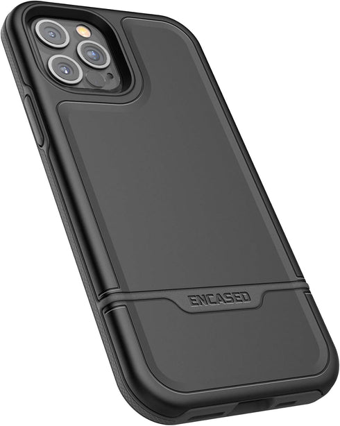 ENCASED Protective Rebel Series Compatible with iPhone 12 Pro Max Case Heavy Duty Full Body Rugged Cover - Black...