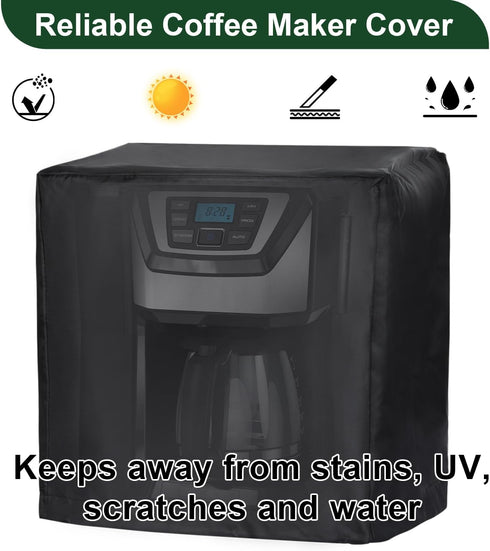 Coffee Machine Cover, Universal Waterproof Shield for Countertop Appliances in Home, Garage and Office, Black...