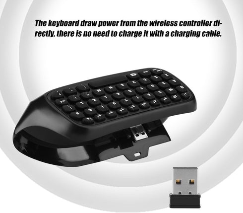 FOSA Keyboard, Chatpad Message Mini Game Keyboard 2.4G Receiver Keypad Chat Keyboard with Audio/Headset Jack for Game Controller Gamepad...