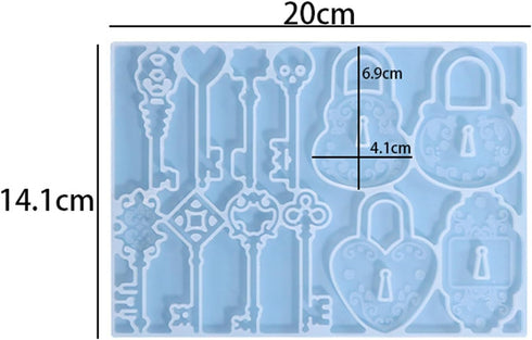 Lock Key Resin Silicone Molds Casting Molds Jewelry Making Tools for DIY Craft Keychain Necklace Earrings Pendant Projects...