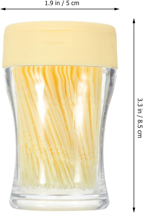 200pcs Double-head Toothpicks Soft Plastic Oral Care Interdental Floss Cleaners toothpicks,braces brush (Light Yellow)...