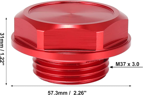 X AUTOHAUX Red Aluminum Alloy Gas Engine Oil Filler Cap Plug Cover for Toyota TRD Highlander RAV4 Yaris Camry Corolla Tacoma Land Cruiser...
