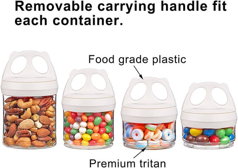 BeneLabel Stackable Food Storage Containers with Twist Lock System - BPA-Free Tritan Containers for Travel, Formula, Protein Powder, Snacks - Leak...