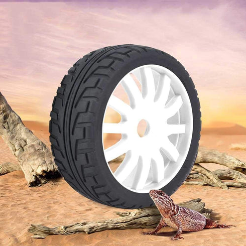 2Pcs Wheel Rim, Racing Car Rubber Wheel Hub Tires for 1/8 On-Road Racing RC (White)...