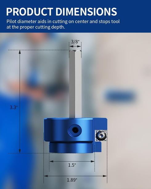 1-1/2'' PVC Pipe Reamer, Plastic Pipe Fitting Reamer, Clean Leftover Pipe & Solvent Cement Residue, Fits into Standard 1/2" Drill, for Use with Sc...