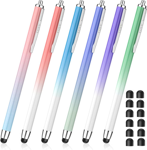 Stylus Pens for Touch Screens, High Sensitivity Stylus for iPad iPhone Samsung Galaxy and Tablets (6 Pcs, Gradient Pink/Green/Purple/Blue/Light Pi...