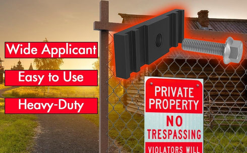 Chain Link Fence Sign Mount, Heavy-Duty Fence Sign Fastener Bracket, Black 4 Packs...