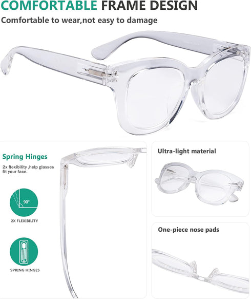Eyekepper 5 Pack Oversized Reading Glasses - Retro Readers for Women Include Sunshine Readers +2.50...