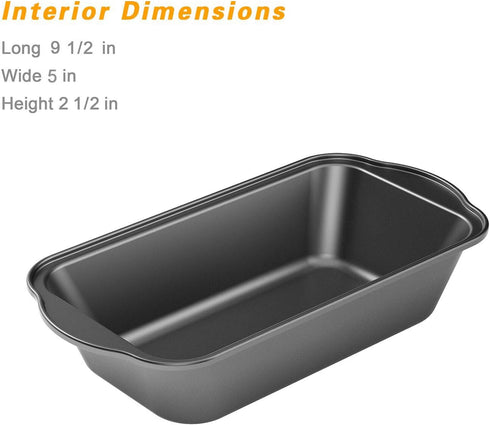Tiawudi 3 Pack Nonstick Carbon Steel Baking Bread Pan, Large Loaf Pan, 9 1/2" x 5"...