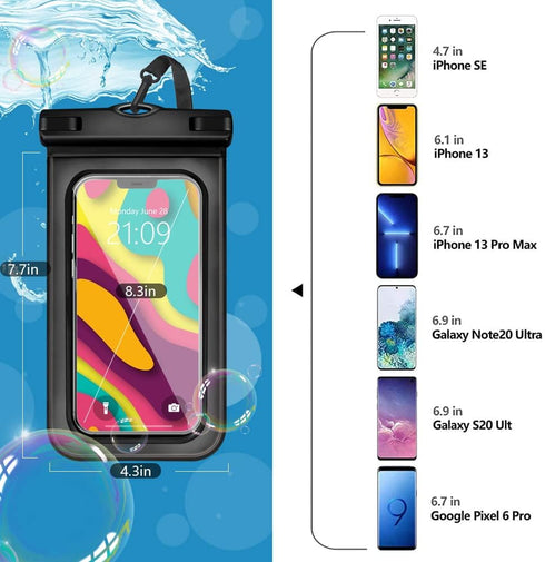 5 pcs Universal Waterproof Phone Pouch, Cellphone Dry Bag IPX8 Underwater Waterproof Case Compatible with iPhone 12/11 Pro Max/Pro/8 Plus, Galaxy ...