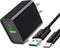 18W Fast Charger for Samsung Galaxy A51 A21 S10 S10E,A71 A72 A52 5G A31 A41 S20 FE 5G A14 A42 A04S,S9 S8,Nokia 6.2 7.2 8.3 7.1,Quick Charge 3.0 US...