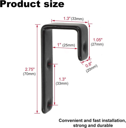 8 Pack Bunk Bed Ladder Hooks, Inside Width 1" Vinyl Coated Iron Heavy Duty Hook Brackets for Bed Decoration Tool with 2 Size Mounting Screws, 2.75...