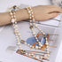 Womens Chic Statement Multilayer Imitation Pearl Long Necklace...
