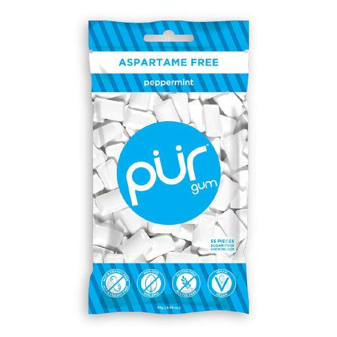 Pur Gum Variety Pack - Peppermint, Pomegranate Mint, Spearmint and Wintergreen - 55 Pieces each...