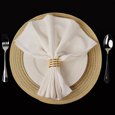 6Pcs Gold Napkin Rings Round Napkin Ring Set of 6 Napkin Holders for Cloth Napkins for Wedding, Thanksgiving, Fall Party, Valentines Day, Easter T...