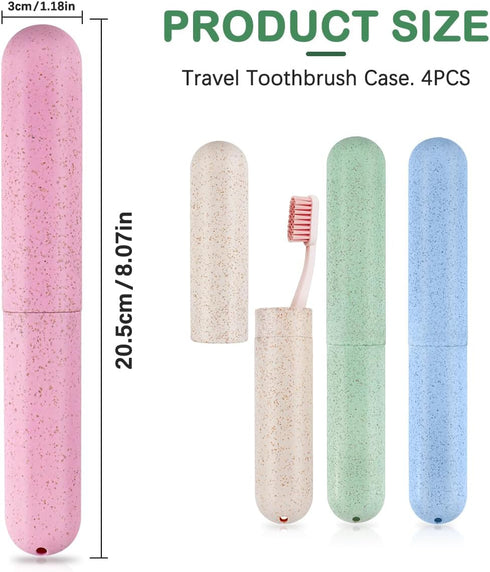4Pcs Travel Toothbrush Case Portable Toothpaste Toothbrush Cover Storage Box Toothbrush Holder for Trip Camping School...