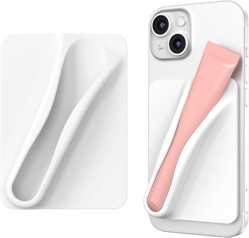 DOB SECHS Silicone Lip Holder for Cell Phone Lipstick Lip Glaze Phone Case Back Stick On Holder for iPhone and Android Phones, Grey...