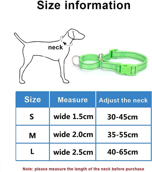 Martingale Dog Collar, Adjustable Nylon Training Dog Collar Reflective Martingale Collar for Small Medium Large Dogs (S, Pink)...