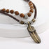 Men Leather Necklace Vintage Style Double Layers Braided Leather Tribal Necklace Boho Hipppie Beaded Artificial Feather Pendant Necklace for Daily...