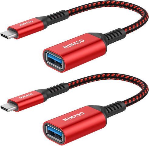 NIMASO USB C to USB 3.1 Adapter 2 Pack, OTG Cable Type C Male to USB Female OTG Adapter Compatible with iPhone 15/15 Pro/15 Plus/15 Pro Max, MacBo...