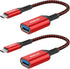 NIMASO USB C to USB 3.1 Adapter 2 Pack, OTG Cable Type C Male to USB Female OTG Adapter Compatible with iPhone 15/15 Pro/15 Plus/15 Pro Max, MacBo...