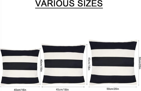 4 Pack Waterproof Pillow Covers Outdoor Throw Pillowcases Decorative Garden Cushion Case for Home Garden Patio Couch Balcony Striped (20 * 20 inch...